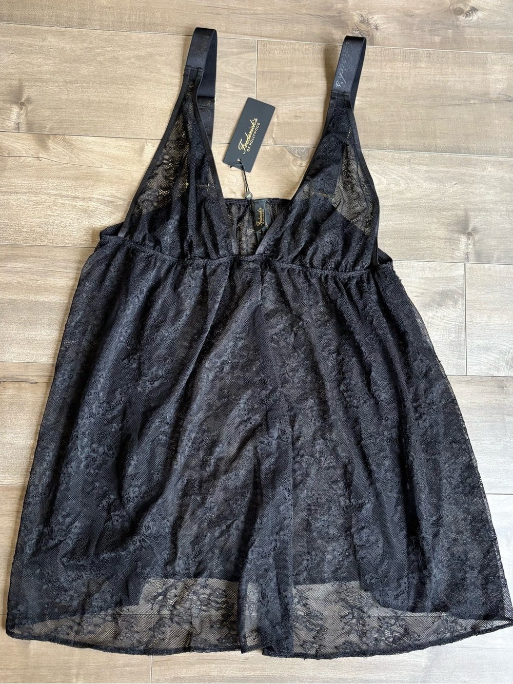 NWT Frederick's of Hollywood Pia Lace Chemise Black XL